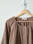 Carly Jean Brown Gauze Top (S)