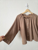 Carly Jean Brown Gauze Top (S)