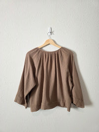 Carly Jean Brown Gauze Top (S)
