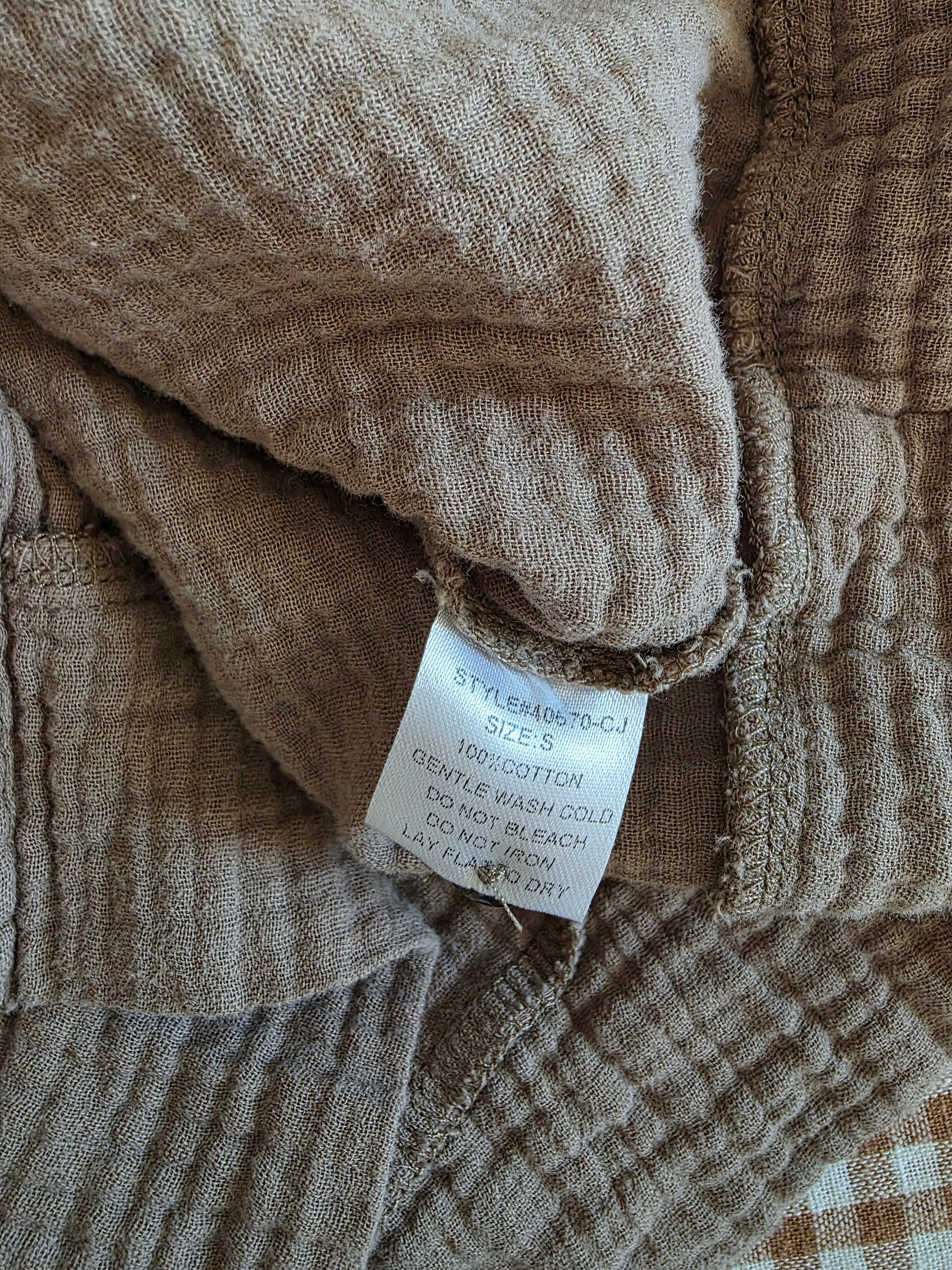 Carly Jean Brown Gauze Top (S)