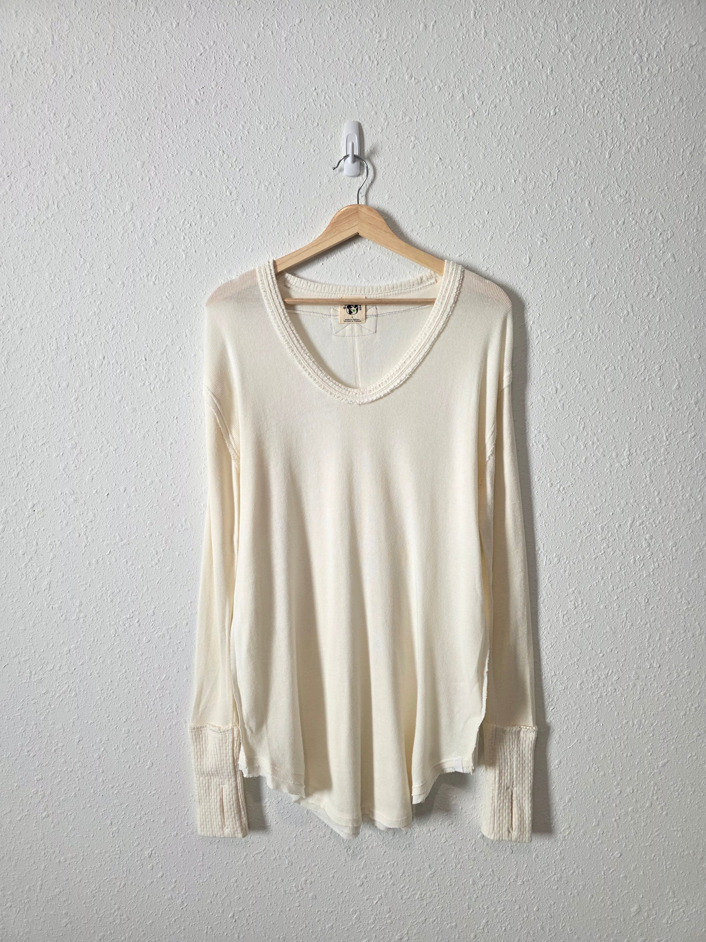 Free People Long Sleeve Cotton Tee (S)