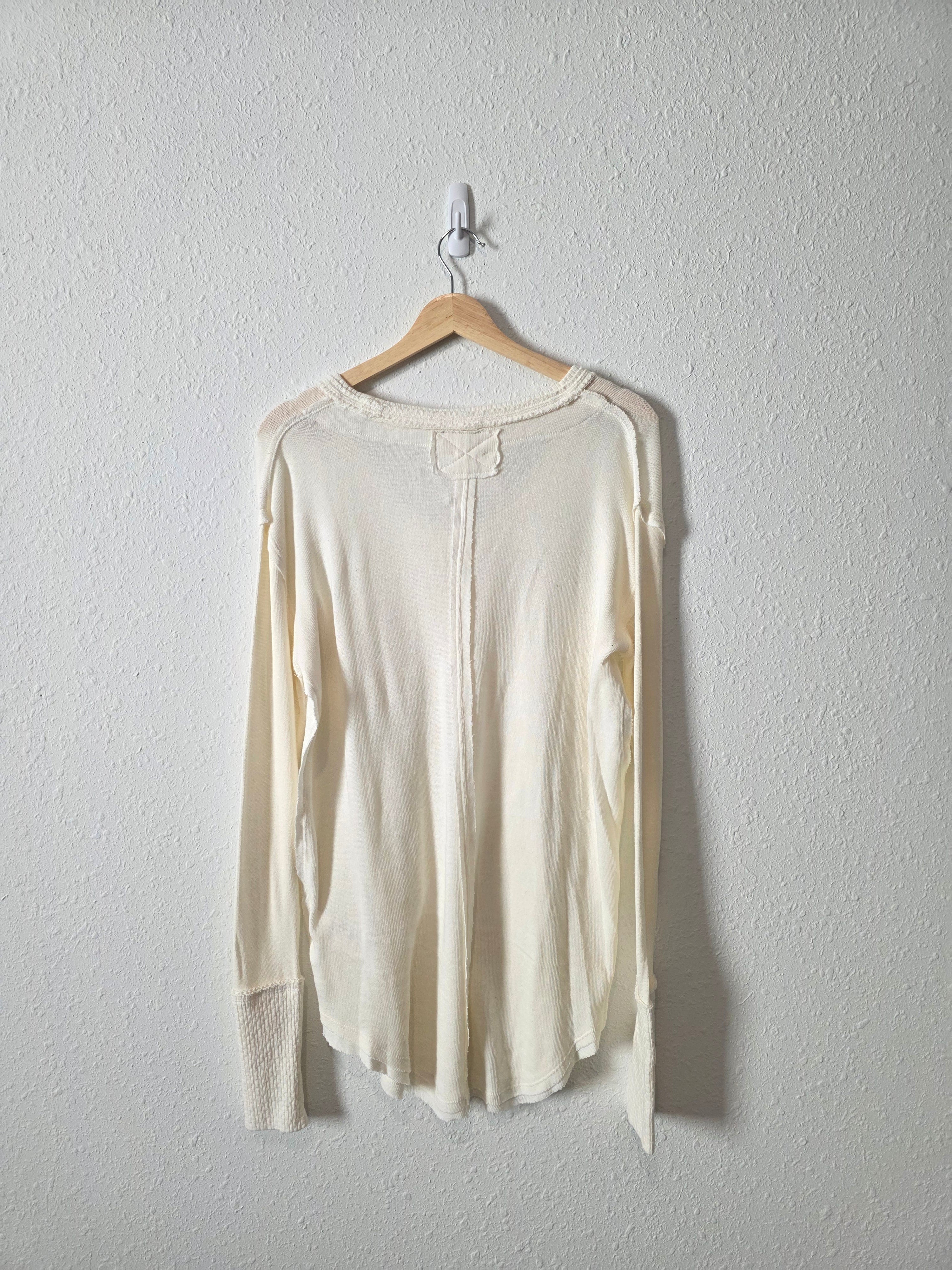 Free People Long Sleeve Cotton Tee (S)