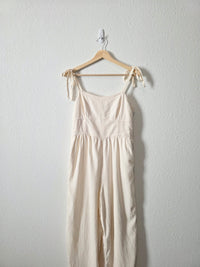 Linen Blend Wide Leg Jumpsuit (M)