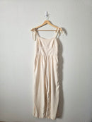 Linen Blend Wide Leg Jumpsuit (M)