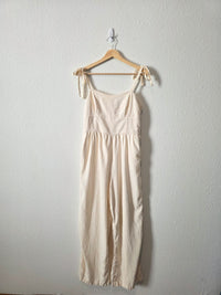 Linen Blend Wide Leg Jumpsuit (M)