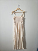 Linen Blend Wide Leg Jumpsuit (M)