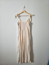 Linen Blend Wide Leg Jumpsuit (M)