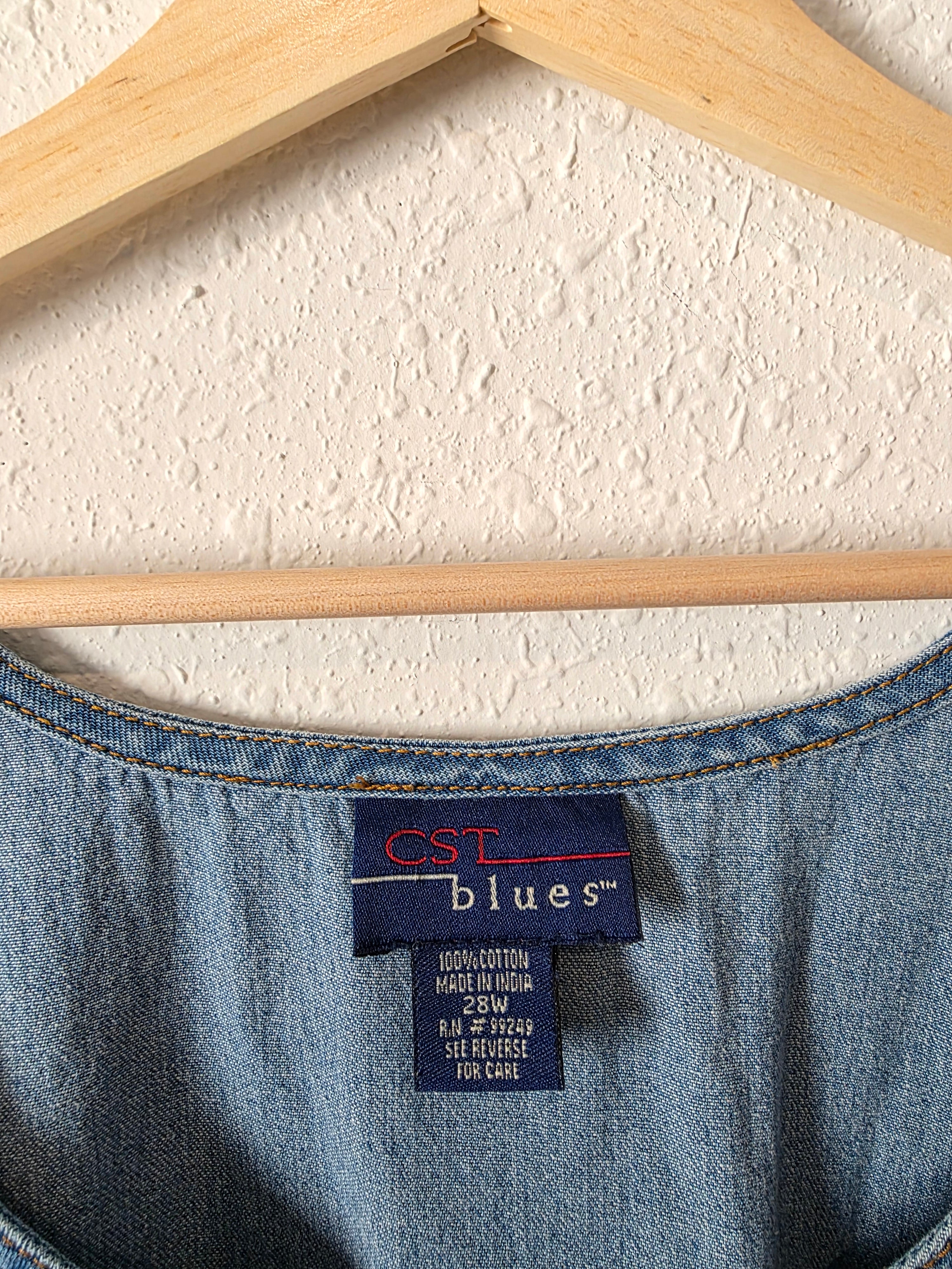 Vintage Denim Midi Dress (28W)