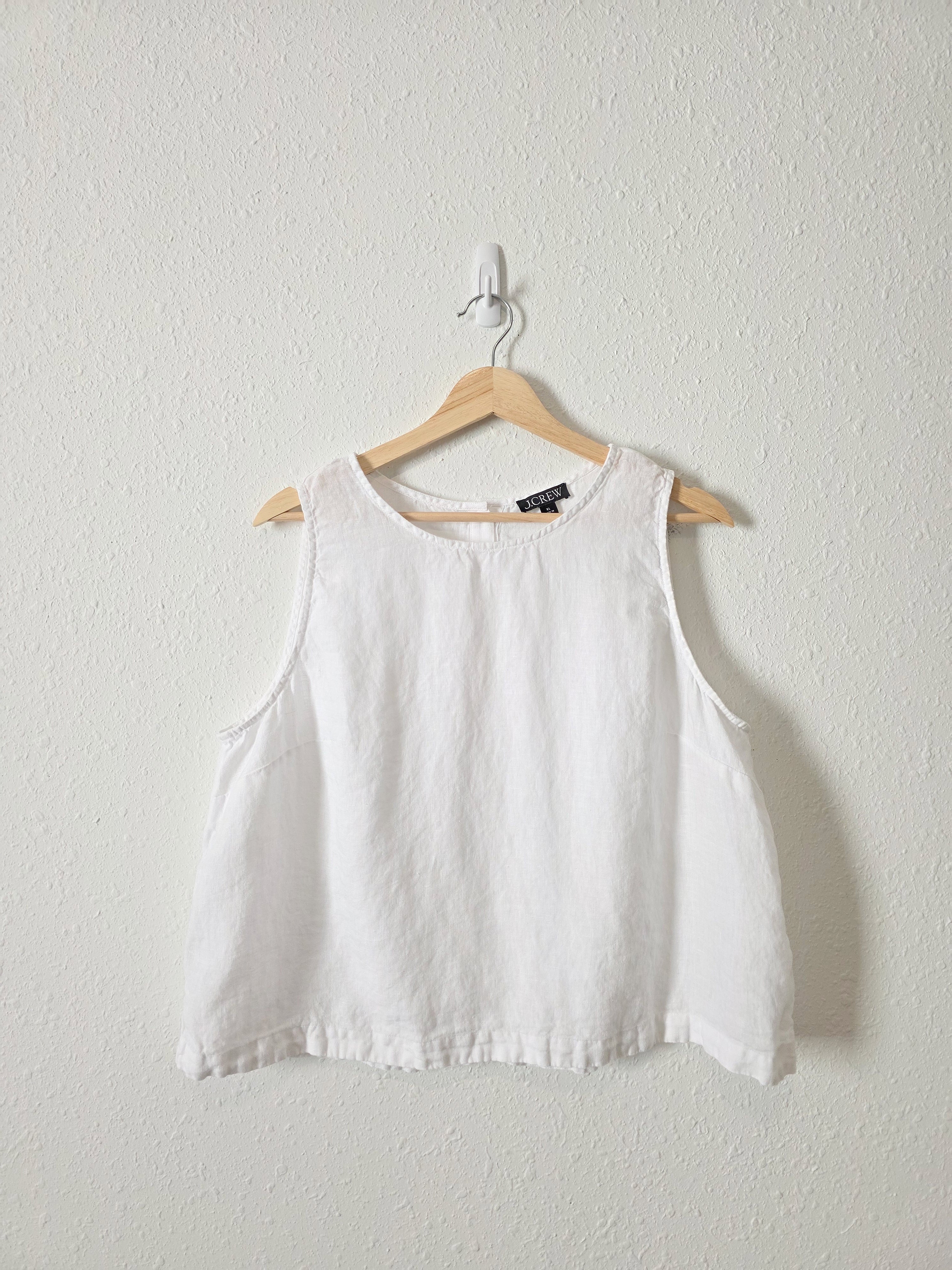 J.Crew Button Back Linen Tank (XL)