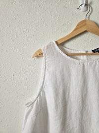 J.Crew Button Back Linen Tank (XL)