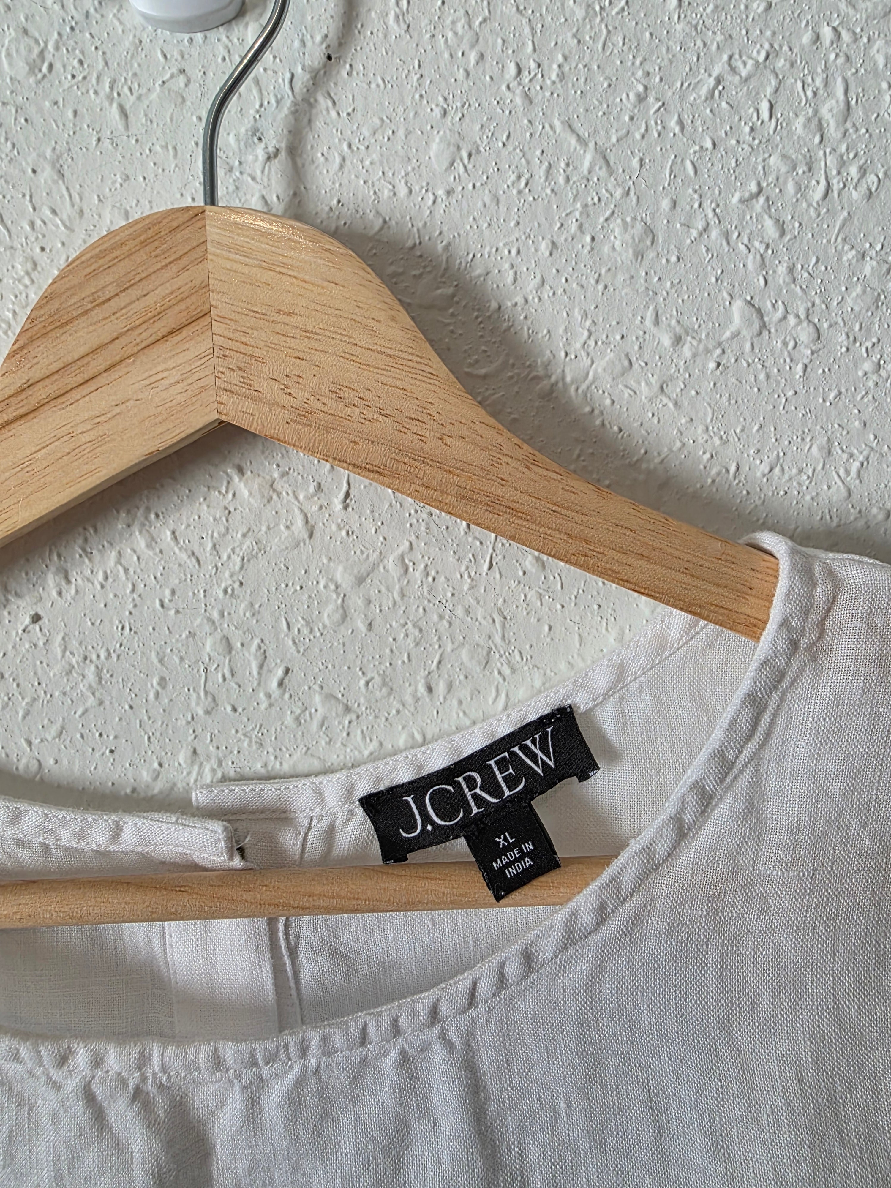 J.Crew Button Back Linen Tank (XL)