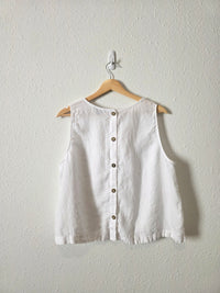 J.Crew Button Back Linen Tank (XL)