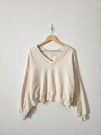 Aerie V Neck Crop Sweatshirt (S)