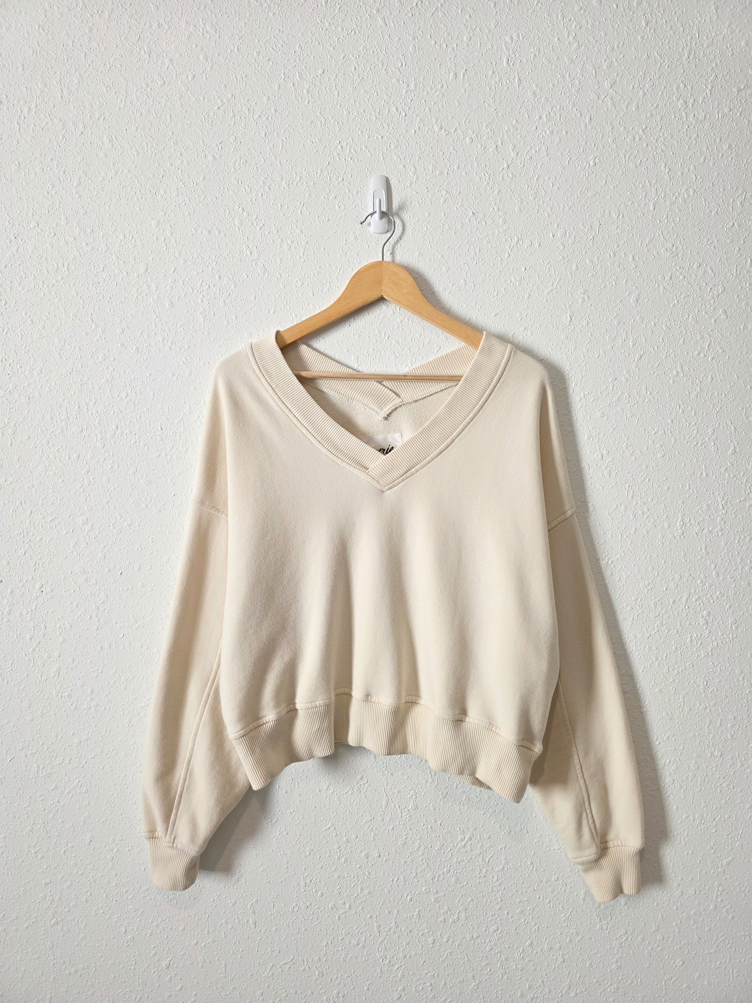 Aerie V Neck Crop Sweatshirt (S)