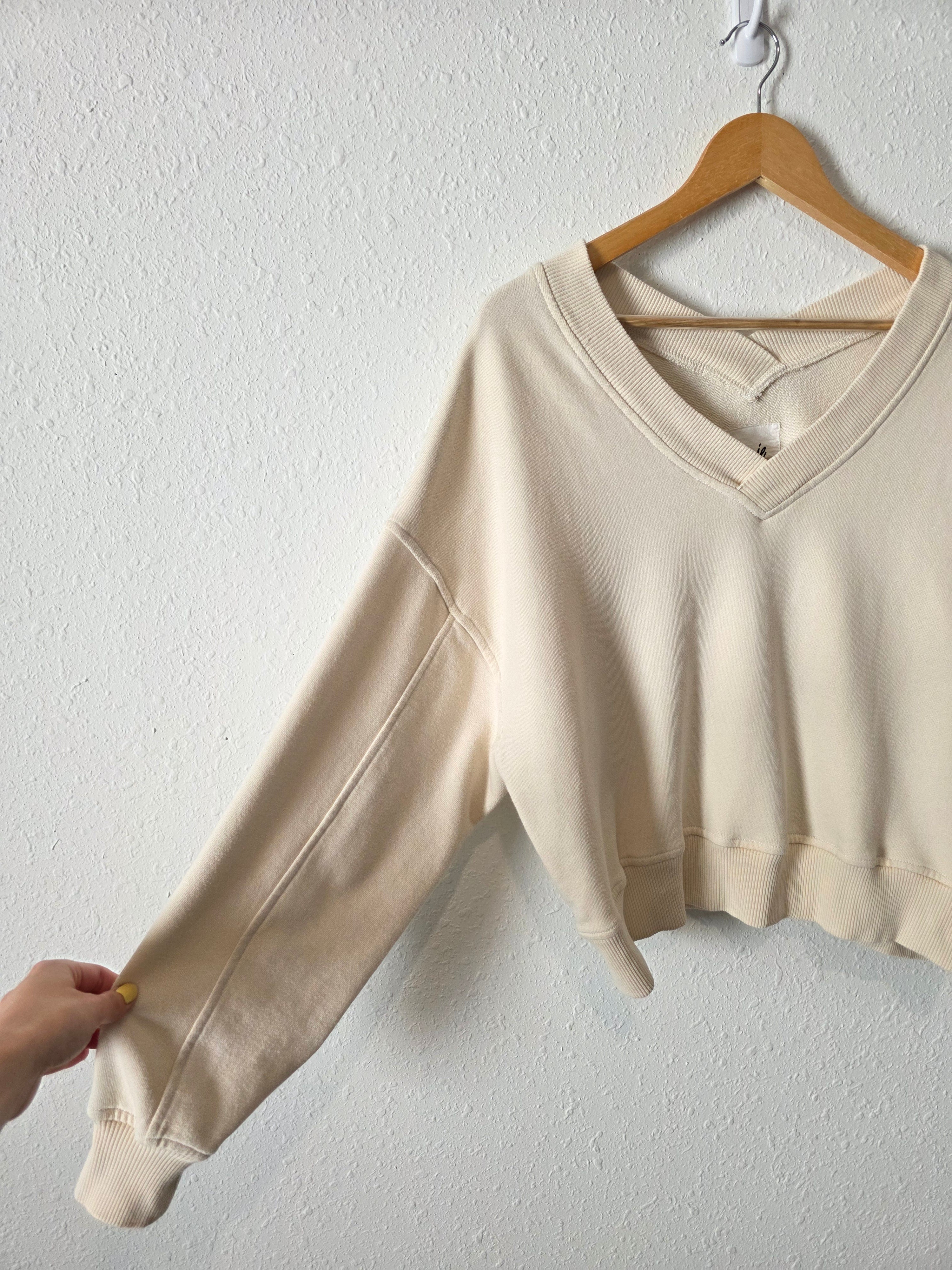 Aerie V Neck Crop Sweatshirt (S)