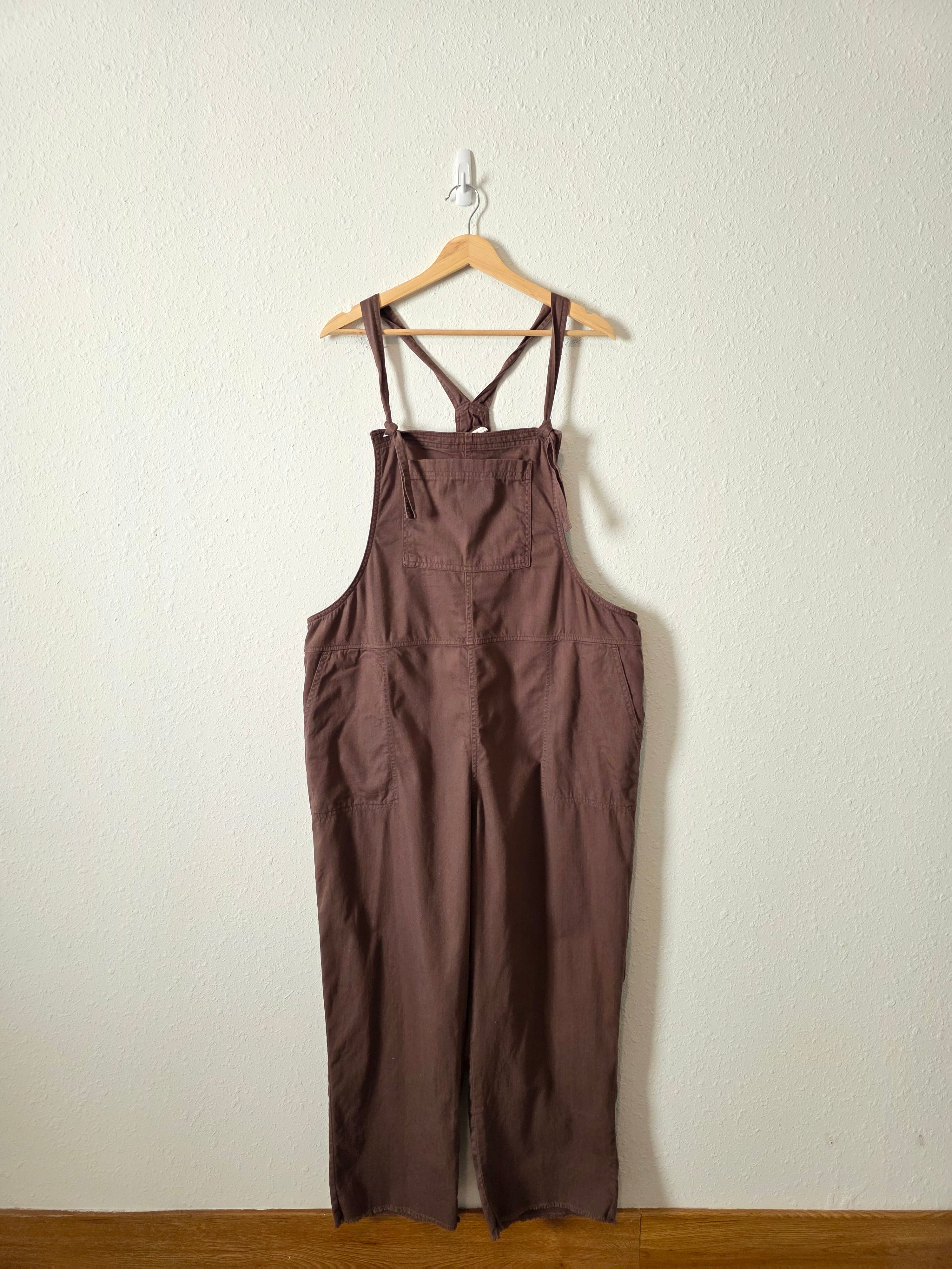 Aerie Brown Straight Overalls (XL)