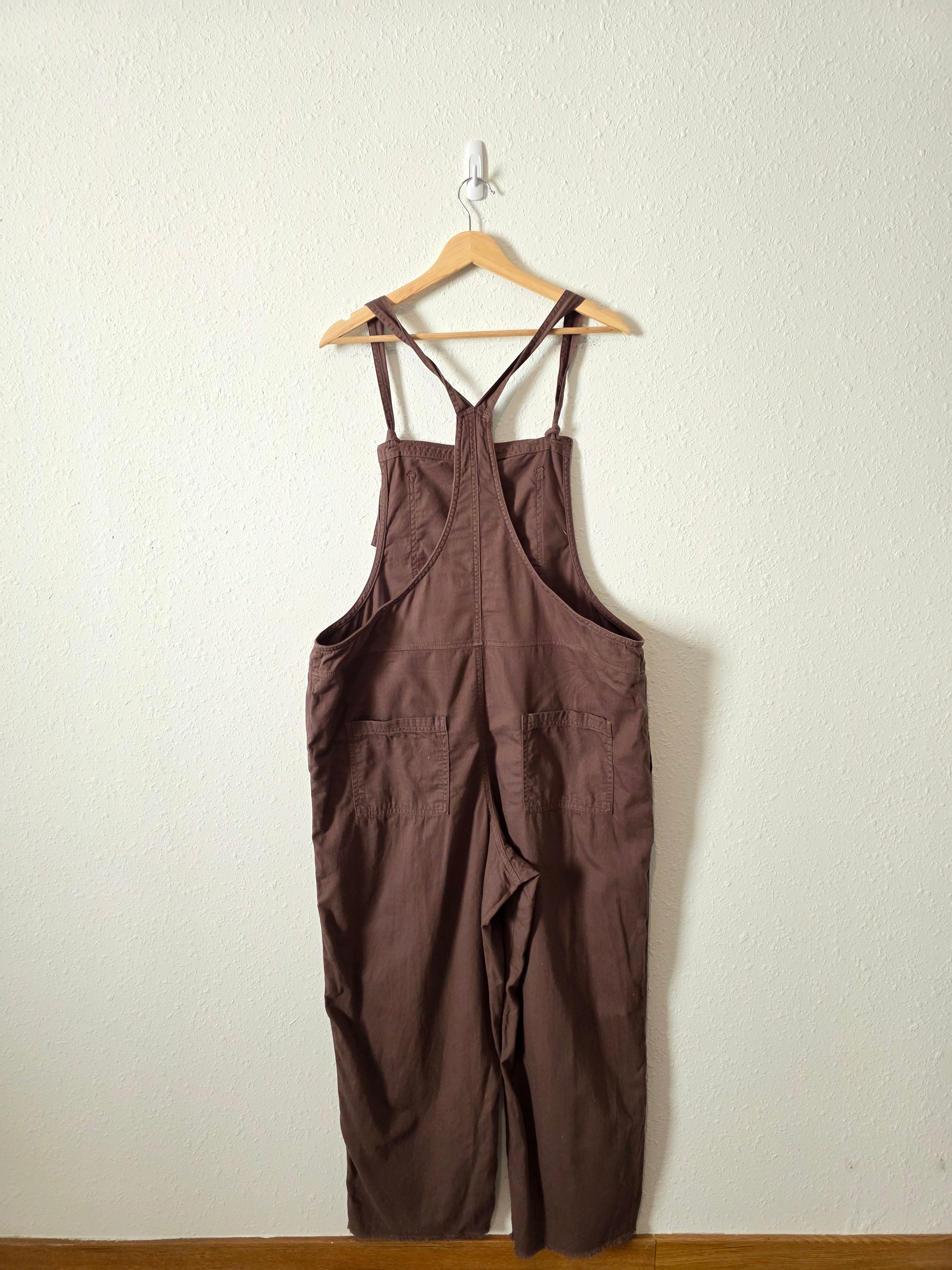 Aerie Brown Straight Overalls (XL)