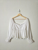 Smocked Eyelet Puff Sleeve Top (M)