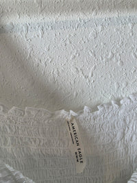Smocked Eyelet Puff Sleeve Top (M)