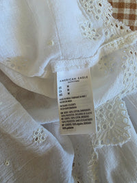 Smocked Eyelet Puff Sleeve Top (M)