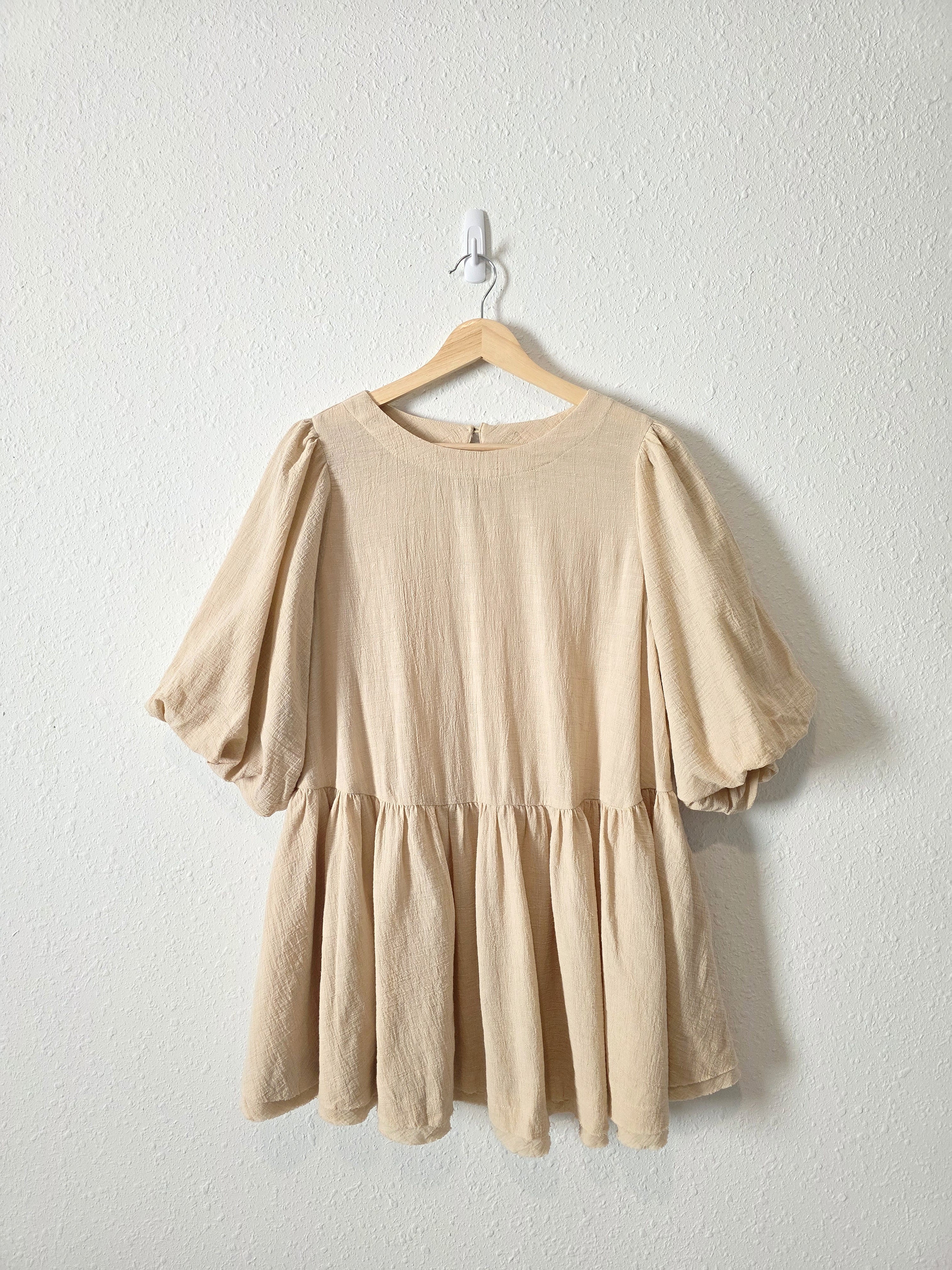 Easel Puff Sleeve Babydoll Tunic (S)