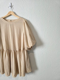 Easel Puff Sleeve Babydoll Tunic (S)