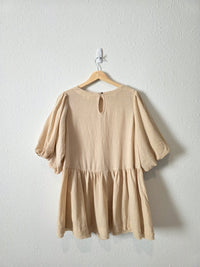 Easel Puff Sleeve Babydoll Tunic (S)