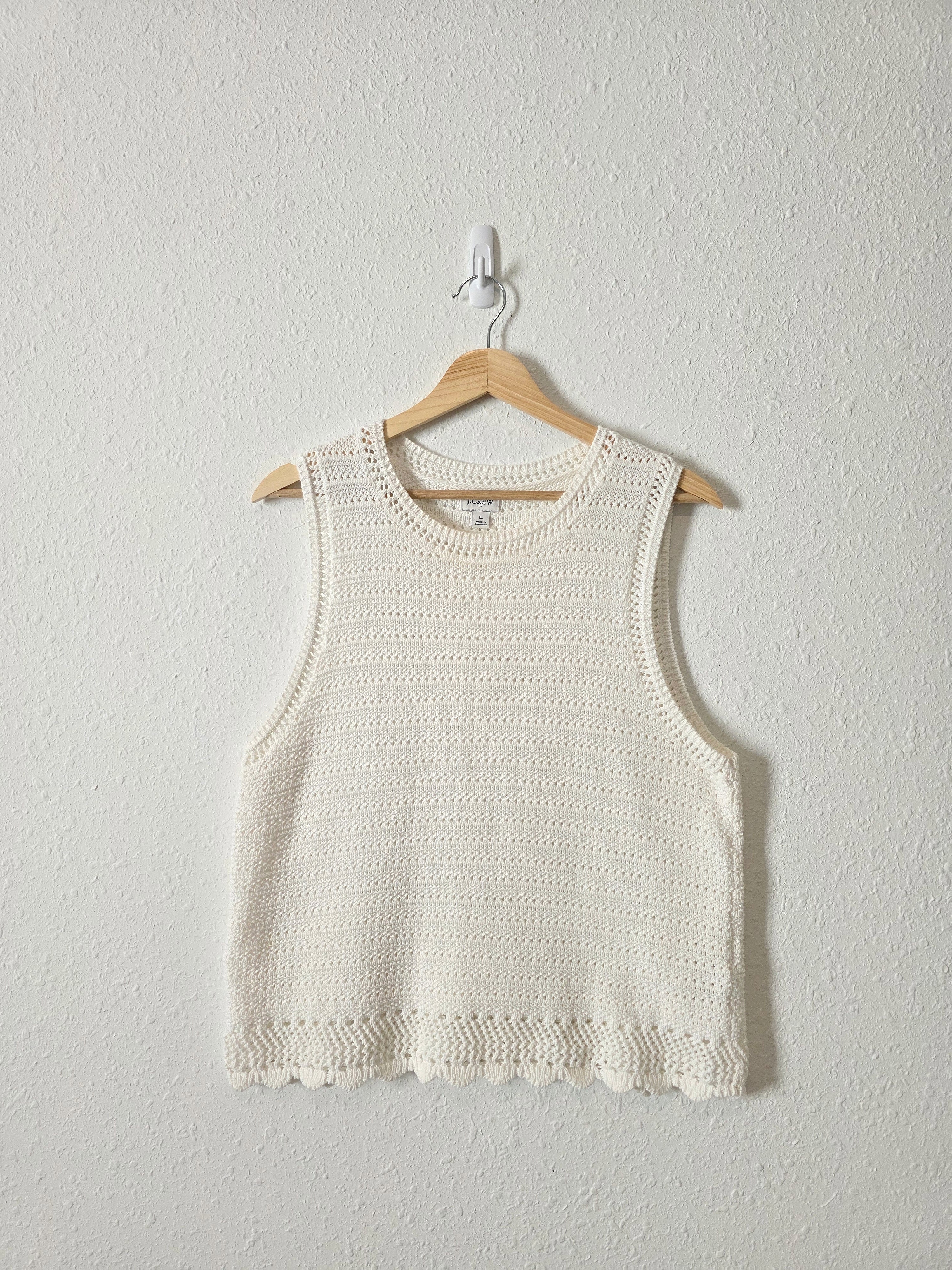 J.Crew Crochet Knit Cotton Tank (L)