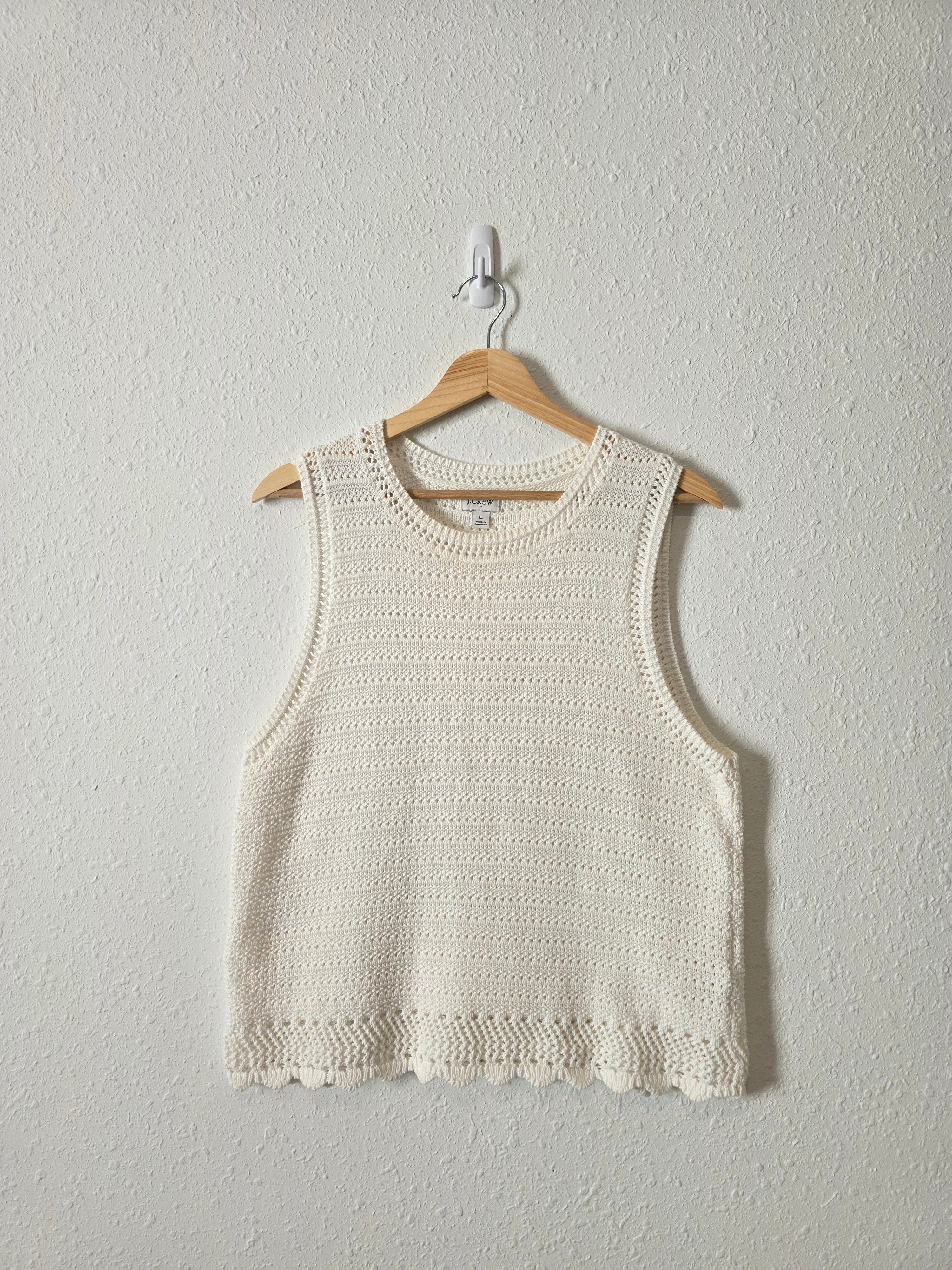 J.Crew Crochet Knit Cotton Tank (L)