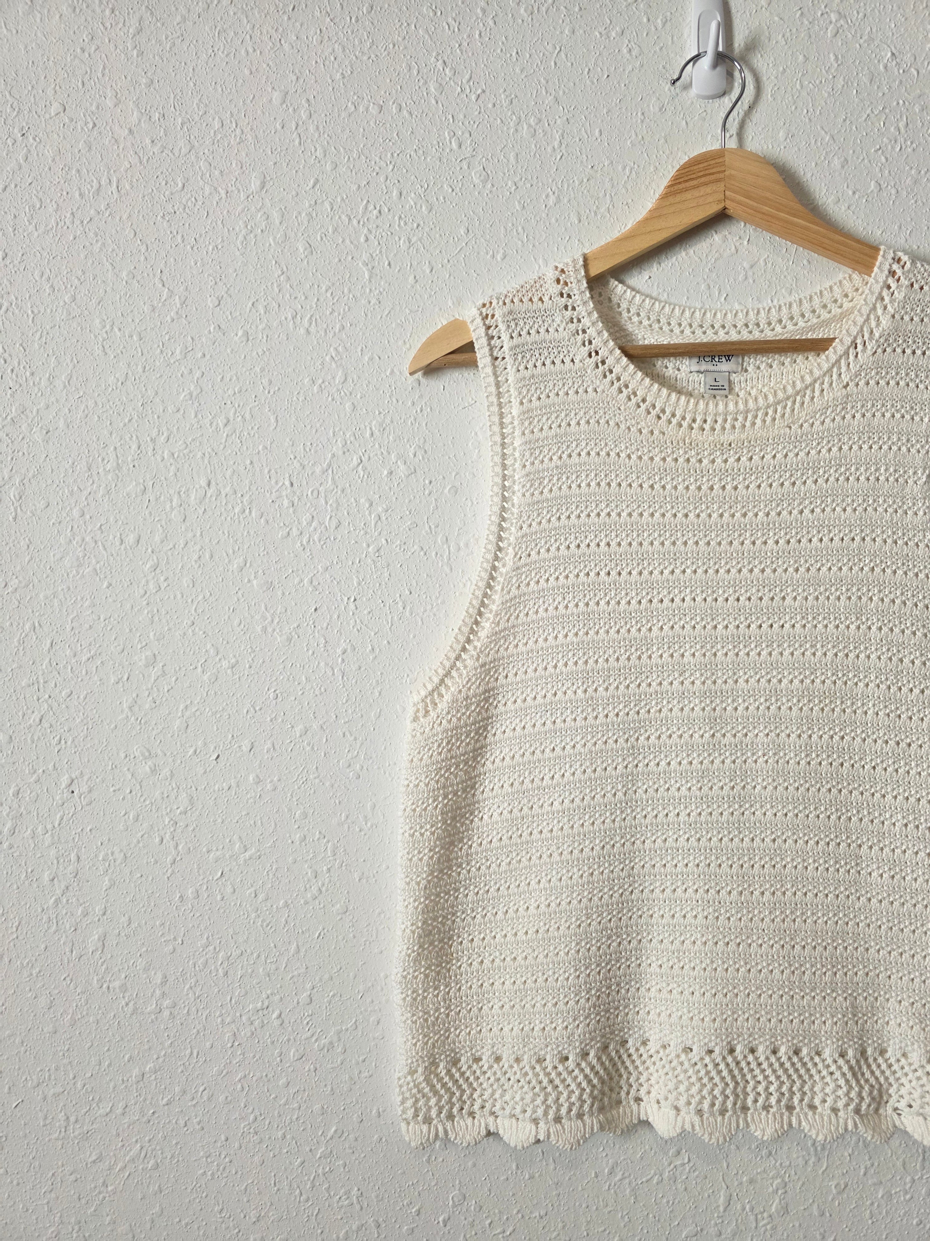 J.Crew Crochet Knit Cotton Tank (L)