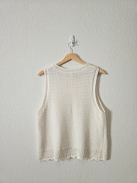J.Crew Crochet Knit Cotton Tank (L)