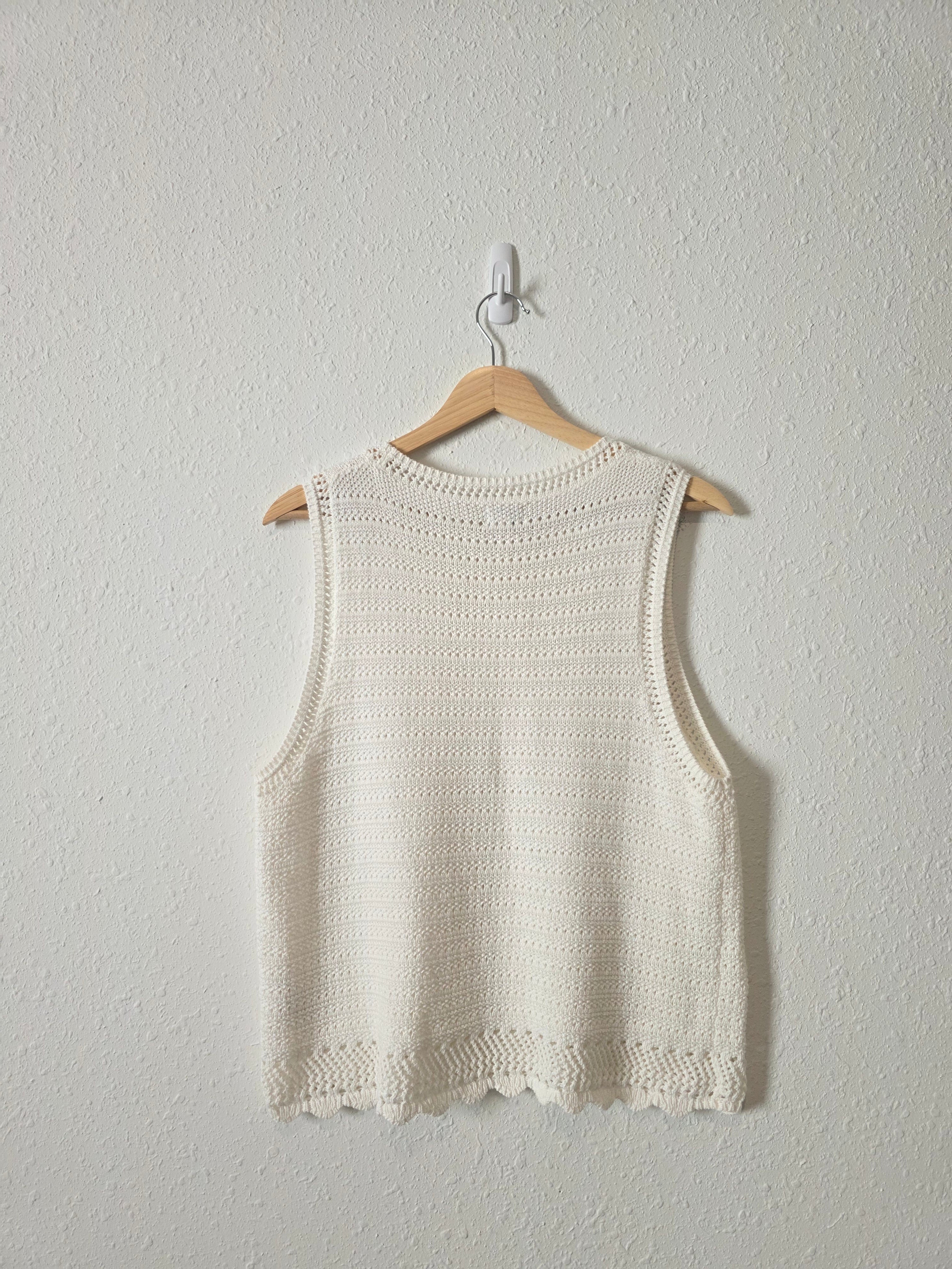 J.Crew Crochet Knit Cotton Tank (L)