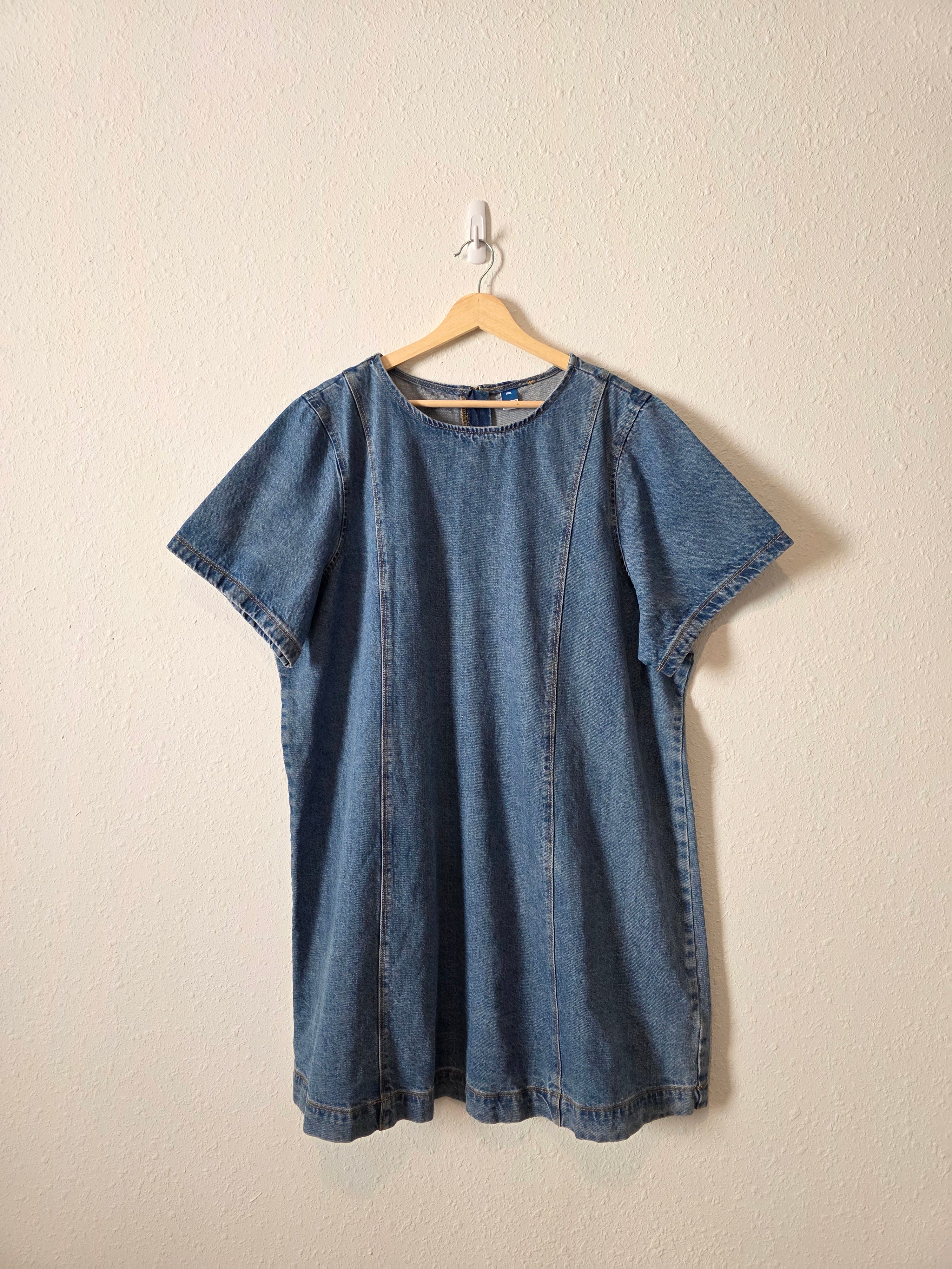 Cotton Denim Mini Dress (XXL)