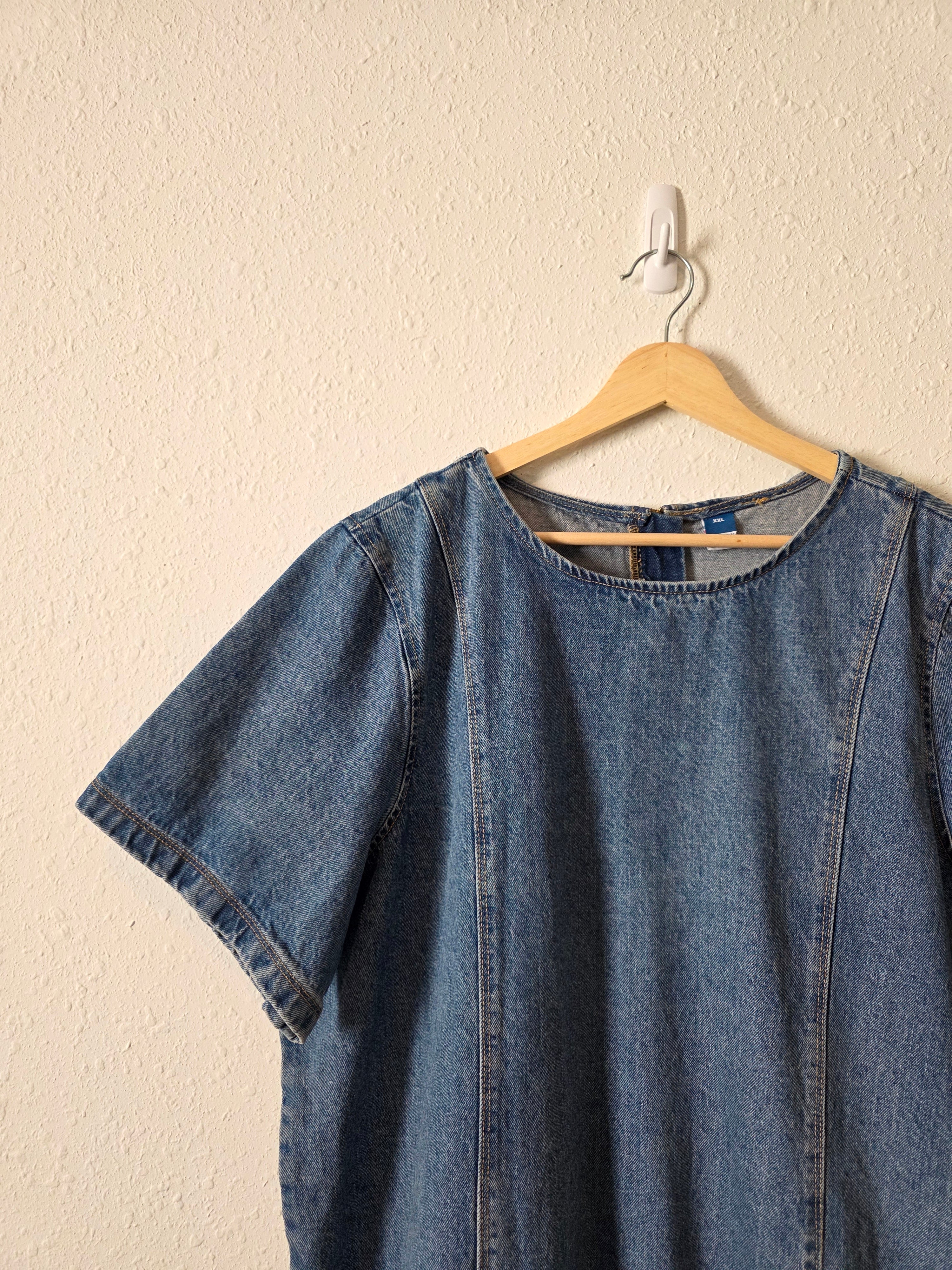 Cotton Denim Mini Dress (XXL)