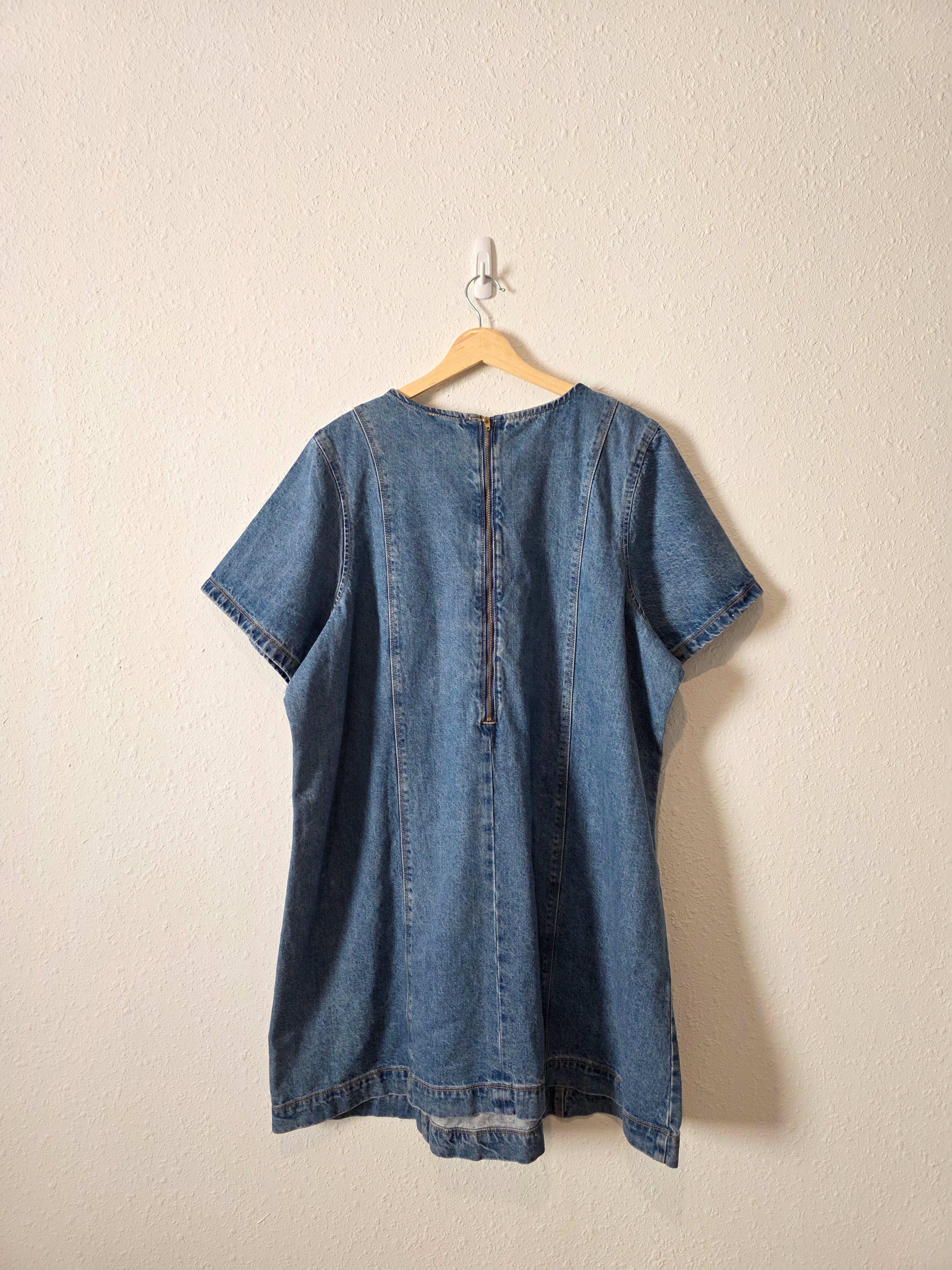 Cotton Denim Mini Dress (XXL)