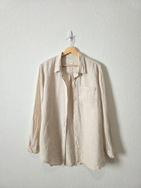 Gap Neutral Linen Button Up (L)