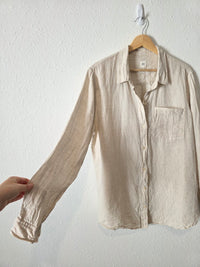 Gap Neutral Linen Button Up (L)