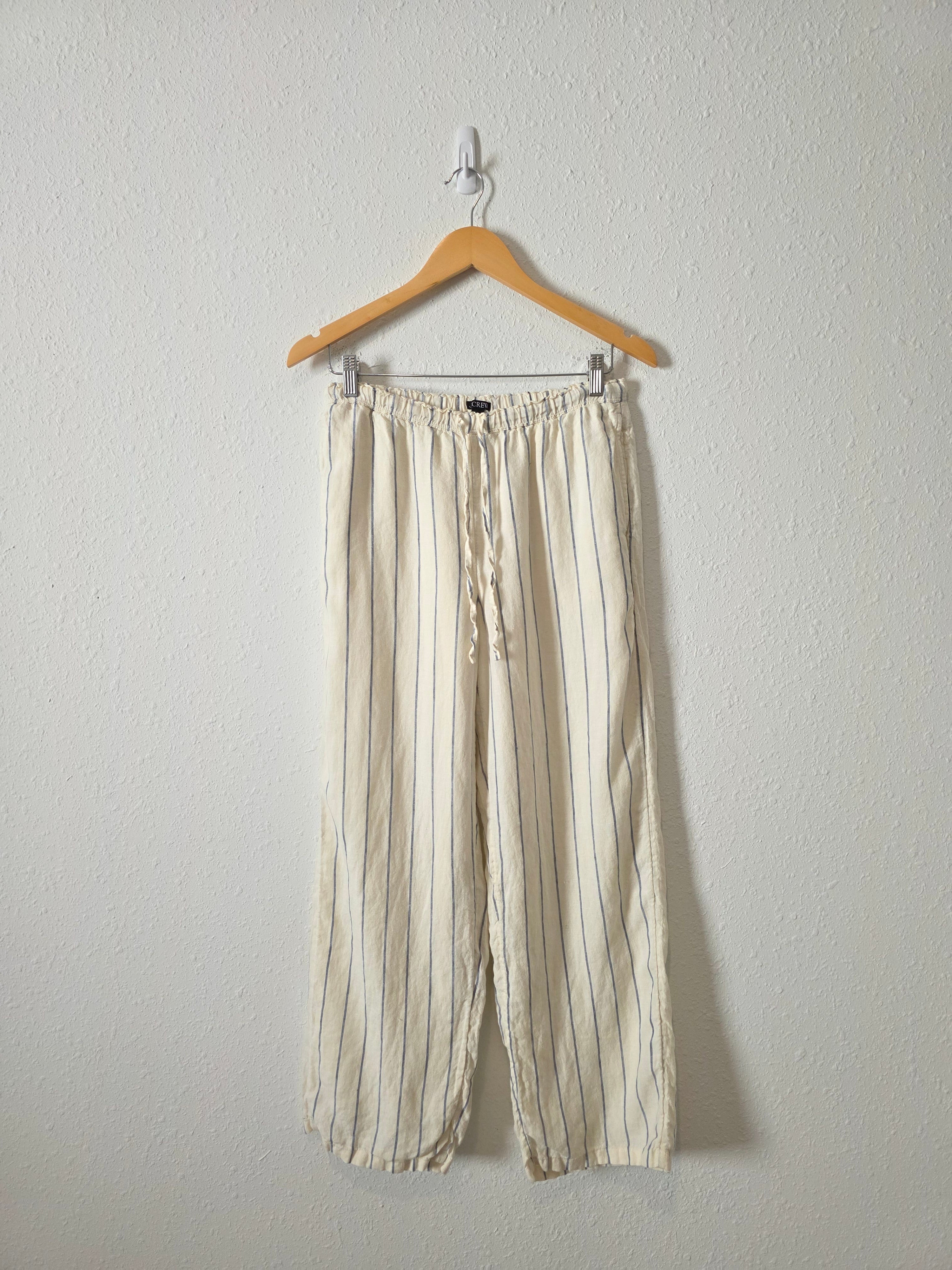 J.Crew Striped Linen Drawstring Pants (S)