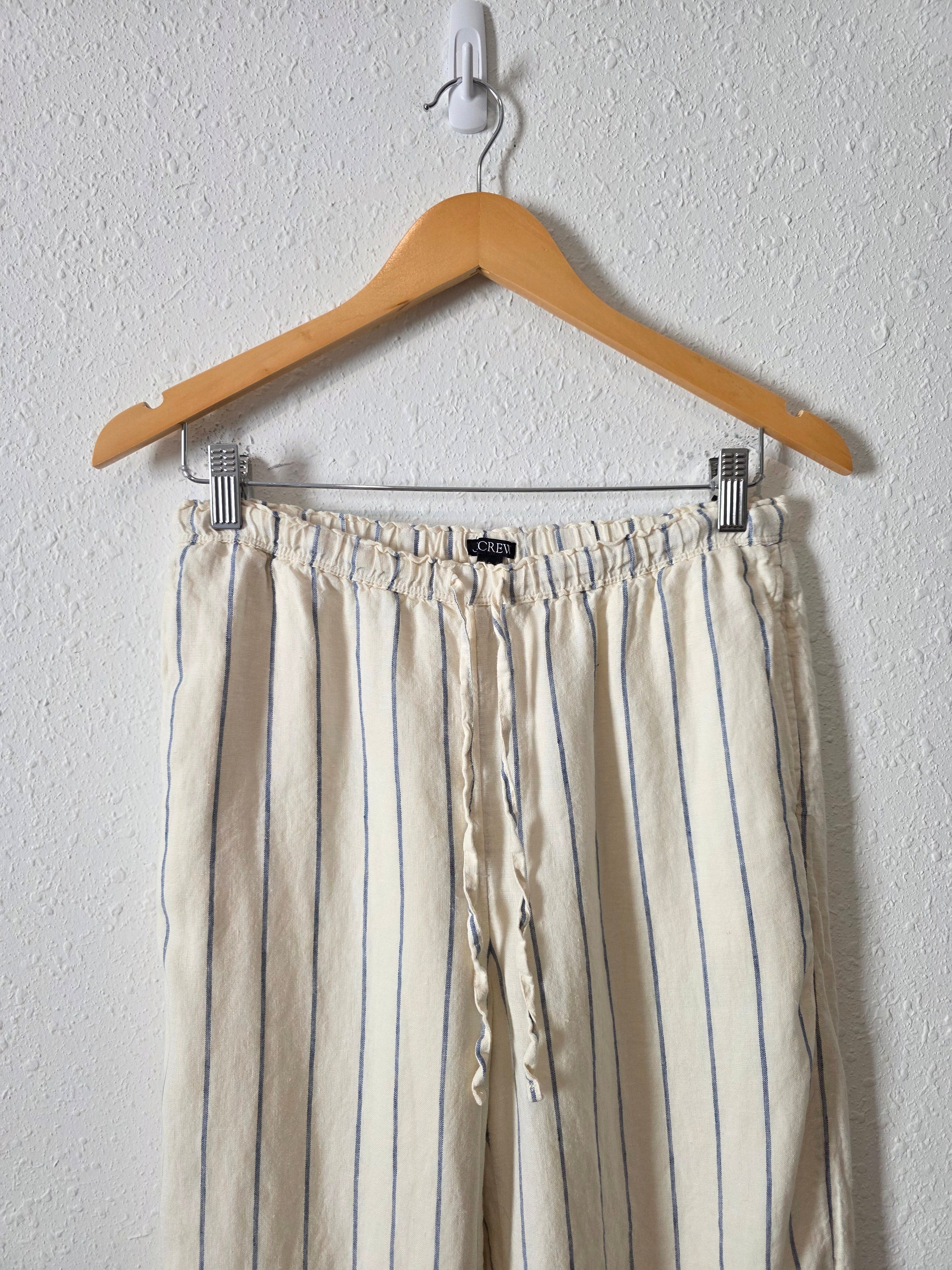 J.Crew Striped Linen Drawstring Pants (S)