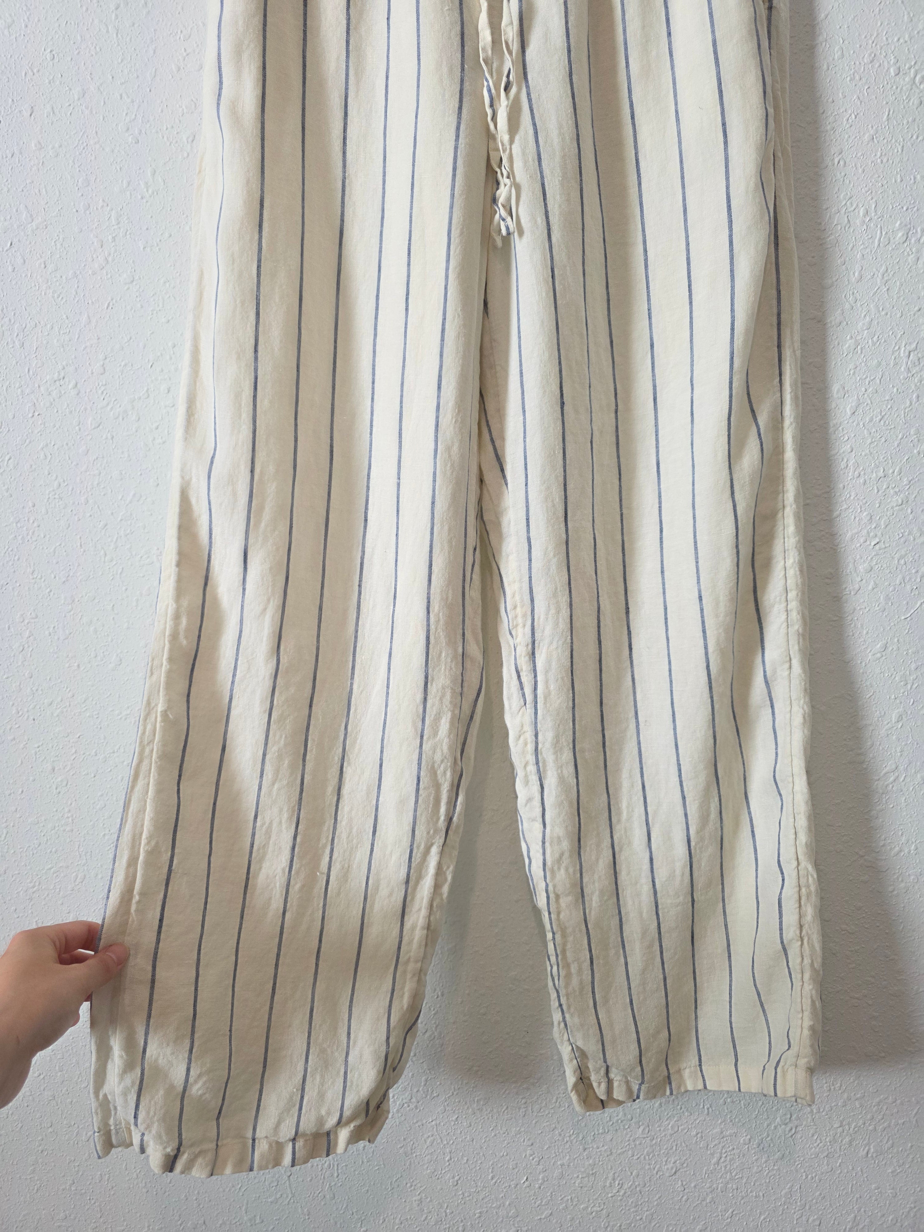J.Crew Striped Linen Drawstring Pants (S)