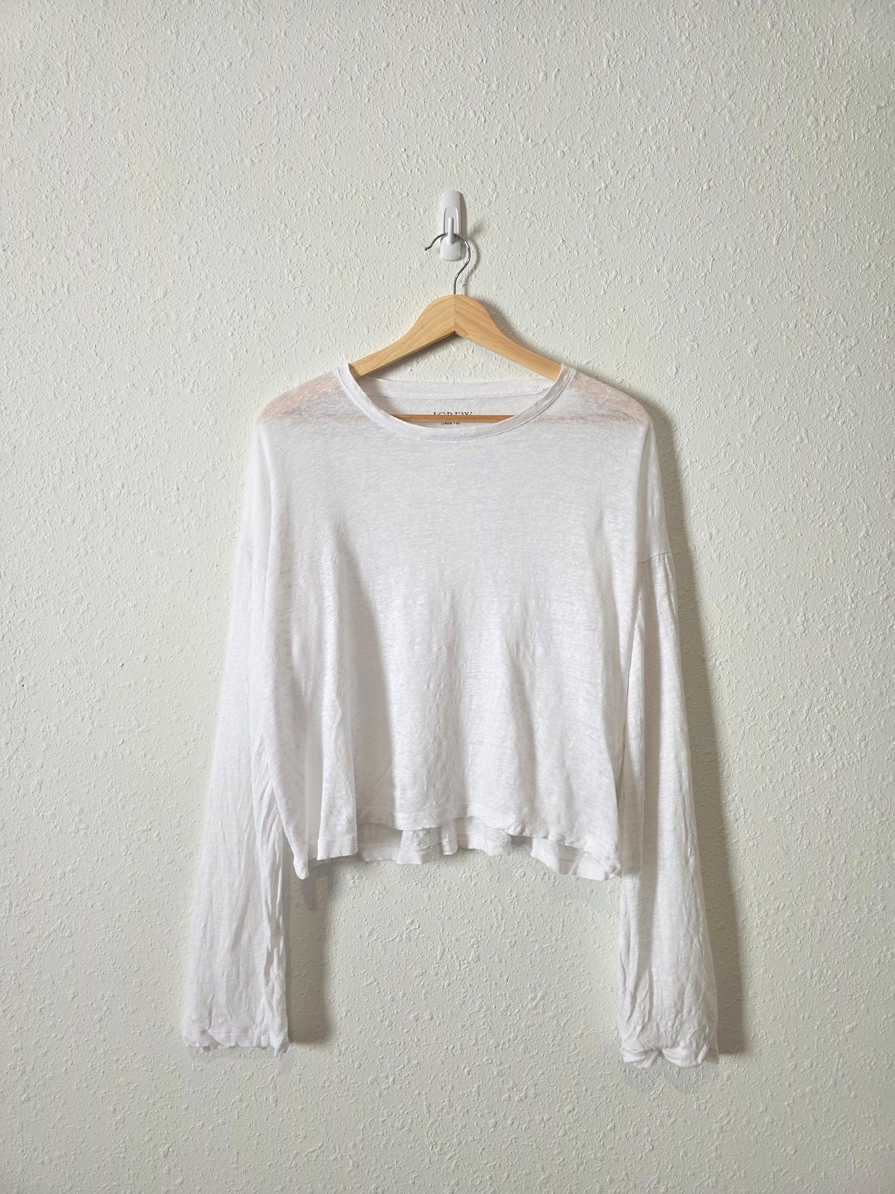 J.Crew White Relaxed Linen Tee (M)