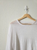 J.Crew White Relaxed Linen Tee (M)