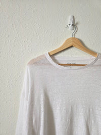 J.Crew White Relaxed Linen Tee (M)