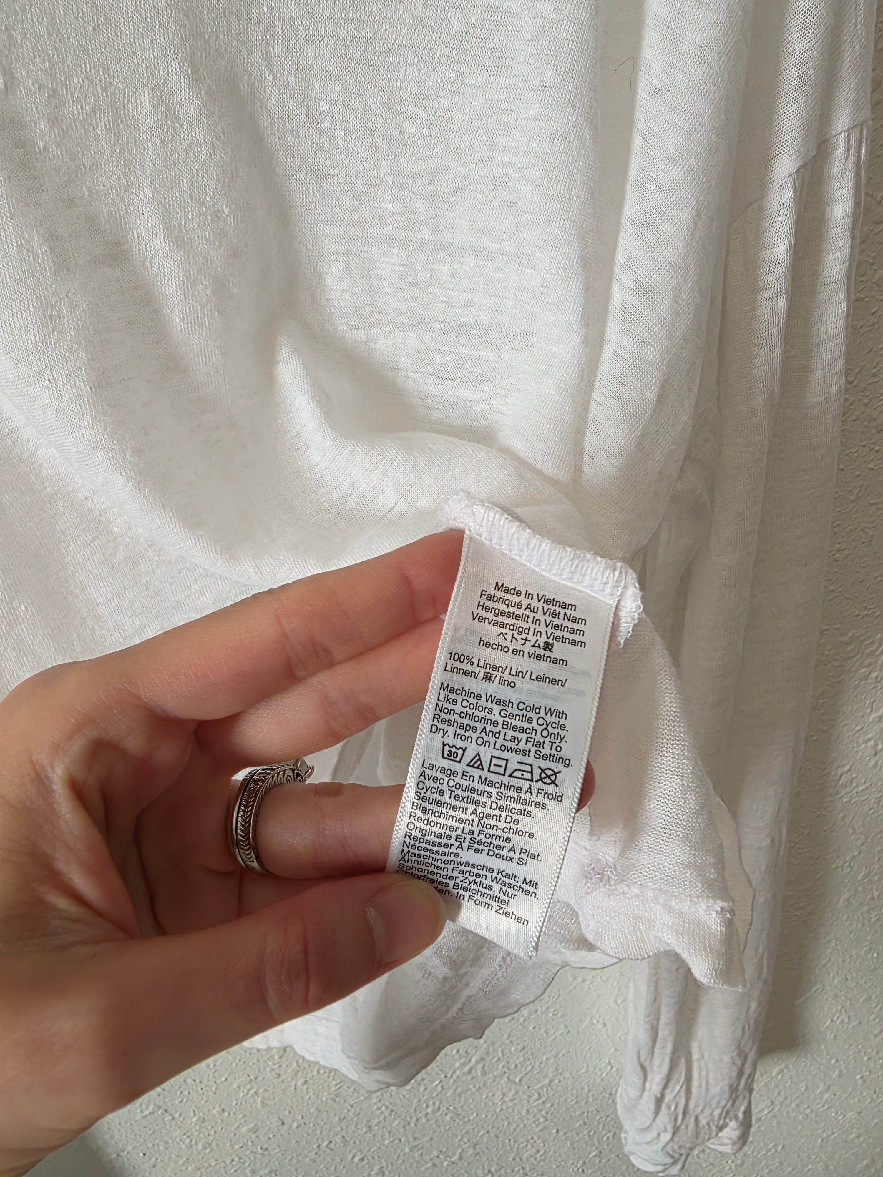 J.Crew White Relaxed Linen Tee (M)