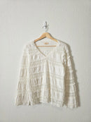 By Timo Lace V Neck Top (M)