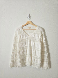 By Timo Lace V Neck Top (M)