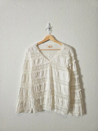 By Timo Lace V Neck Top (M)