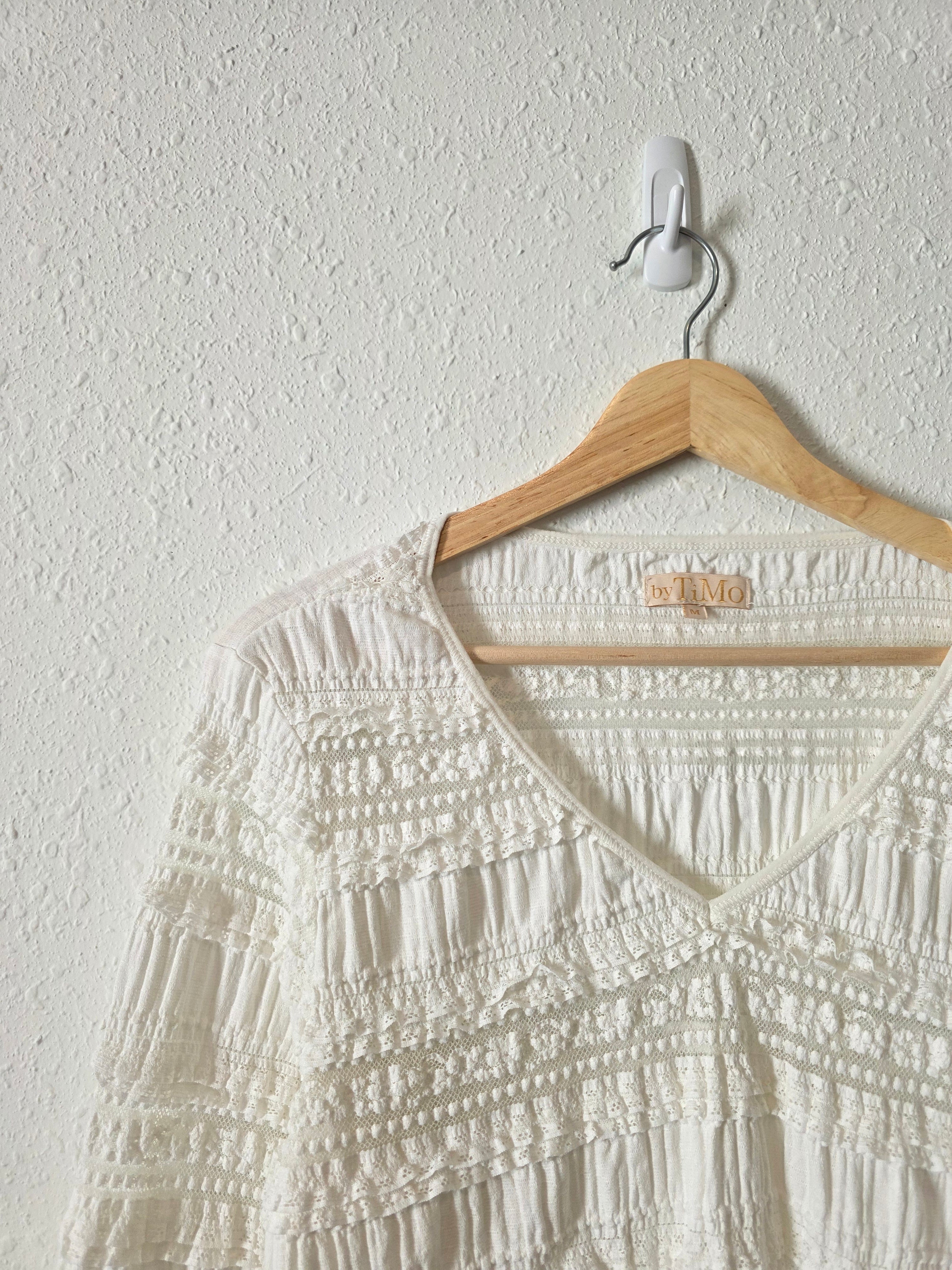 By Timo Lace V Neck Top (M)