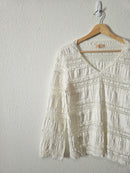 By Timo Lace V Neck Top (M)