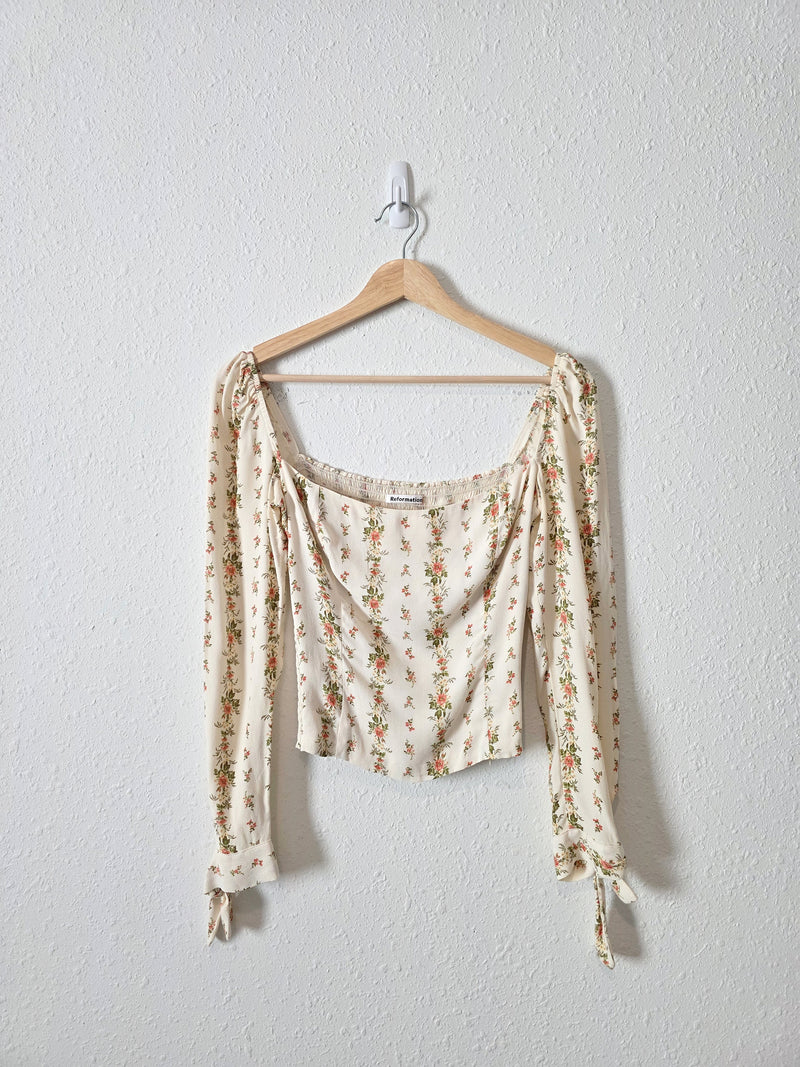Reformation Floral Square Neck Top (4)